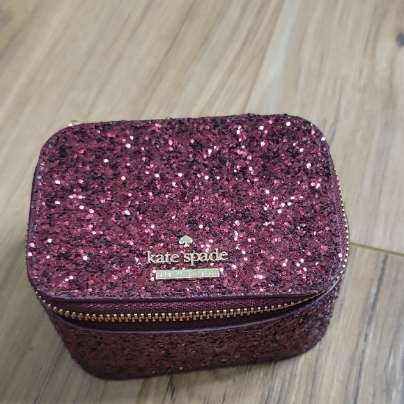 Kate Spade Glitter Zip Around Travel Case - Picture 1 of 16